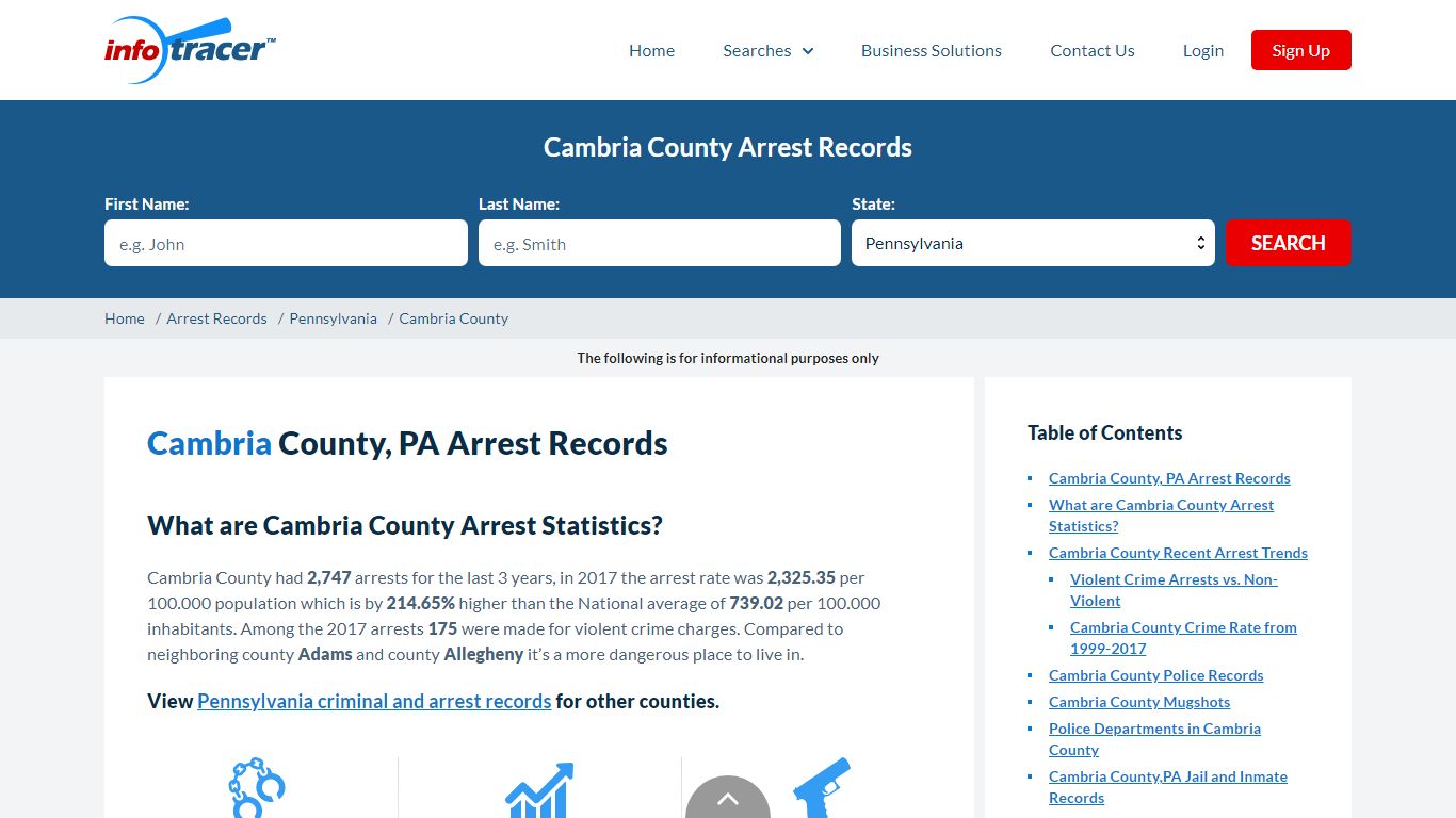 Cambria County, PA Arrests, Mugshots & Jail Records - InfoTracer